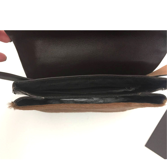 Y2K Byblos Belt Bag Haircalf Leather Snakeskin Print Flap Vintage Designer Italy - Picture 3 of 16